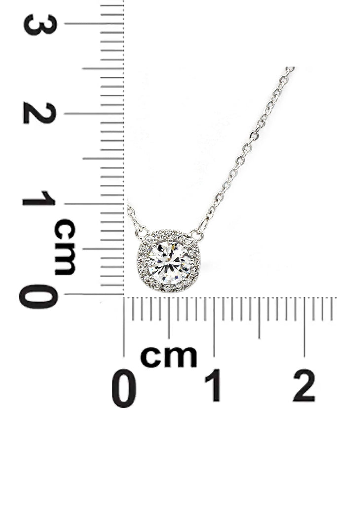 lady silver crystal pendant necklace