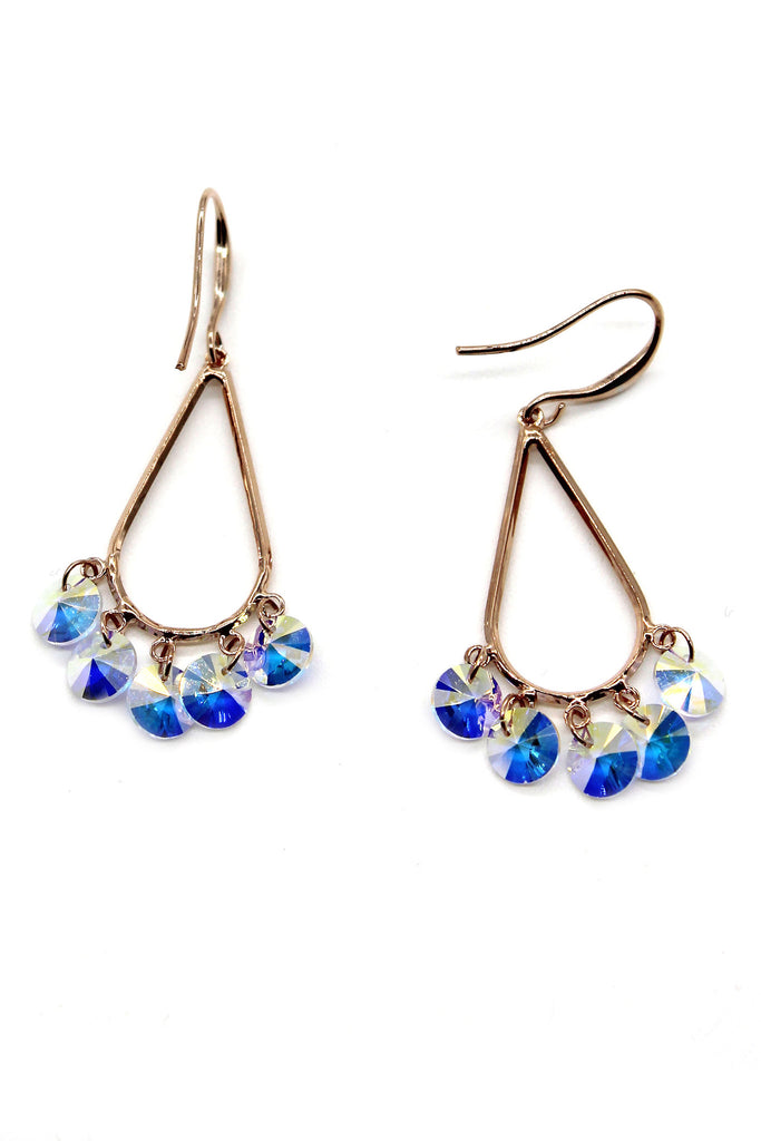 sector drop swarovski crystal earrings