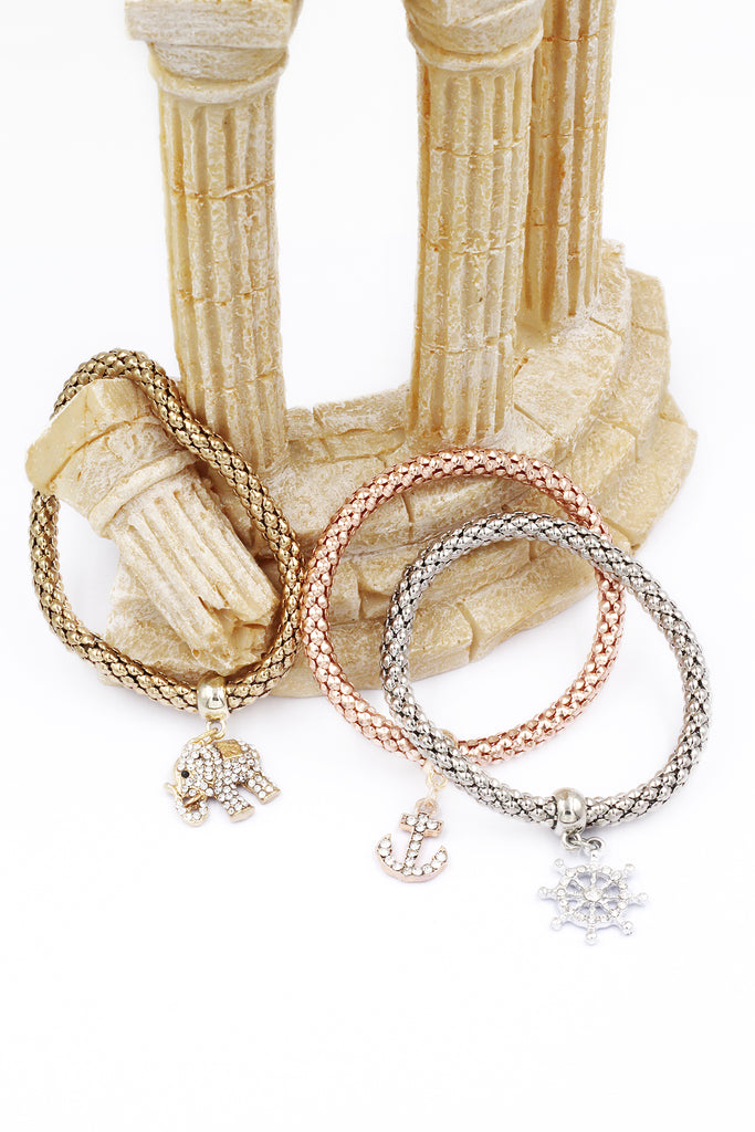 Fashion tricolor diamond pendant bracelet