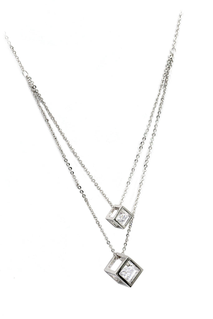duplexes cubic crystal necklace