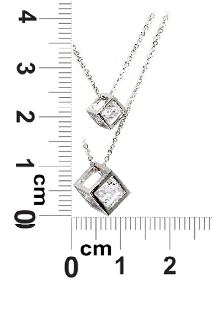 duplexes cubic crystal necklace