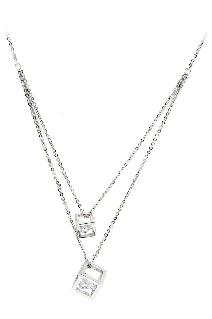 duplexes cubic crystal necklace