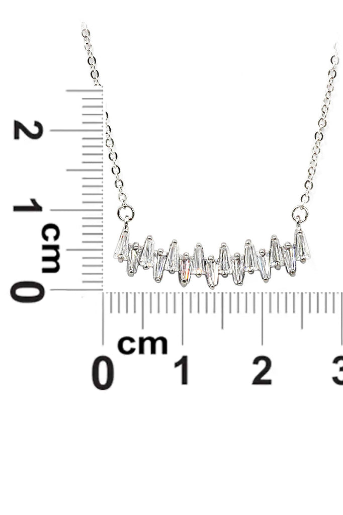 curve crystal silver necklace
