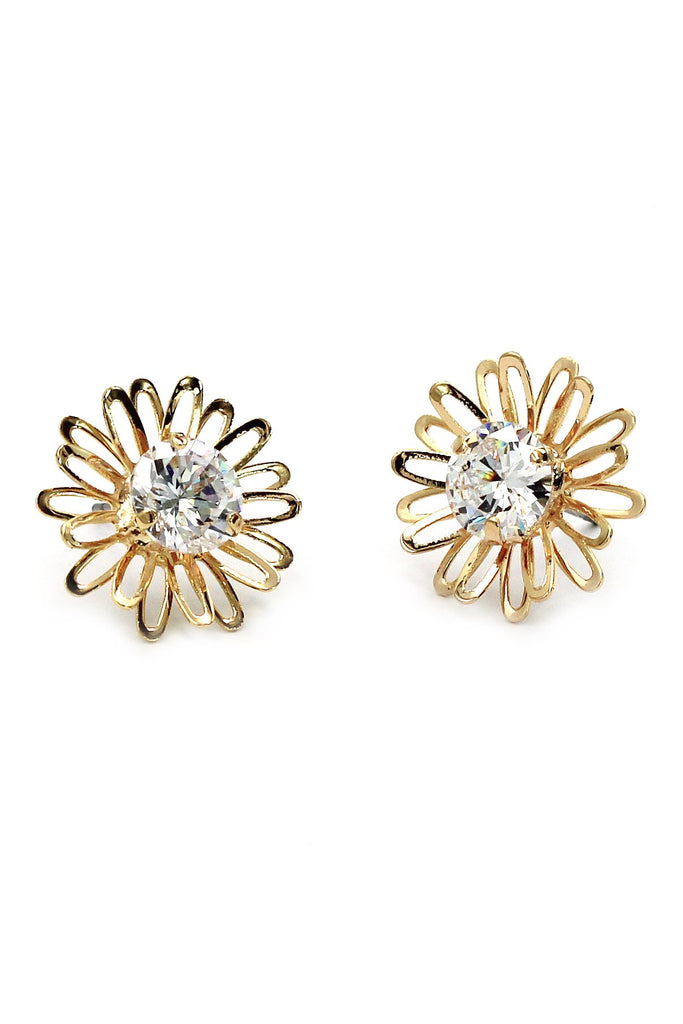 Fashion Daisy Crystal Earrings Necklace Set