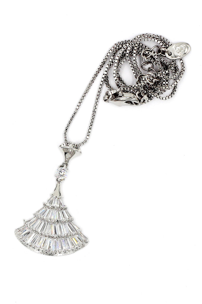 scalloped crystal earrings necklace set