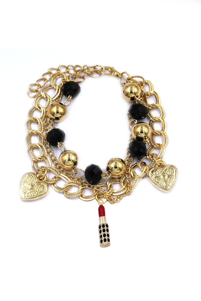 fashion lipstick handbag bracelet