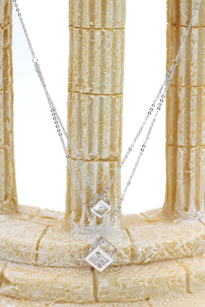 duplexes cubic crystal necklace
