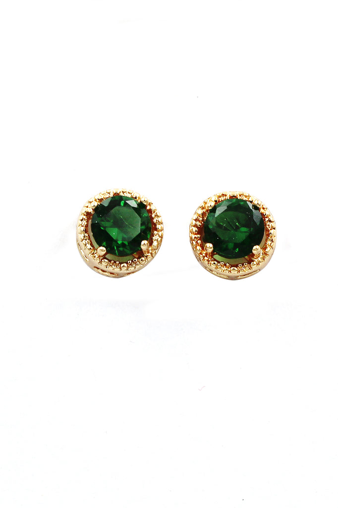 golden four-claw crystal earrings