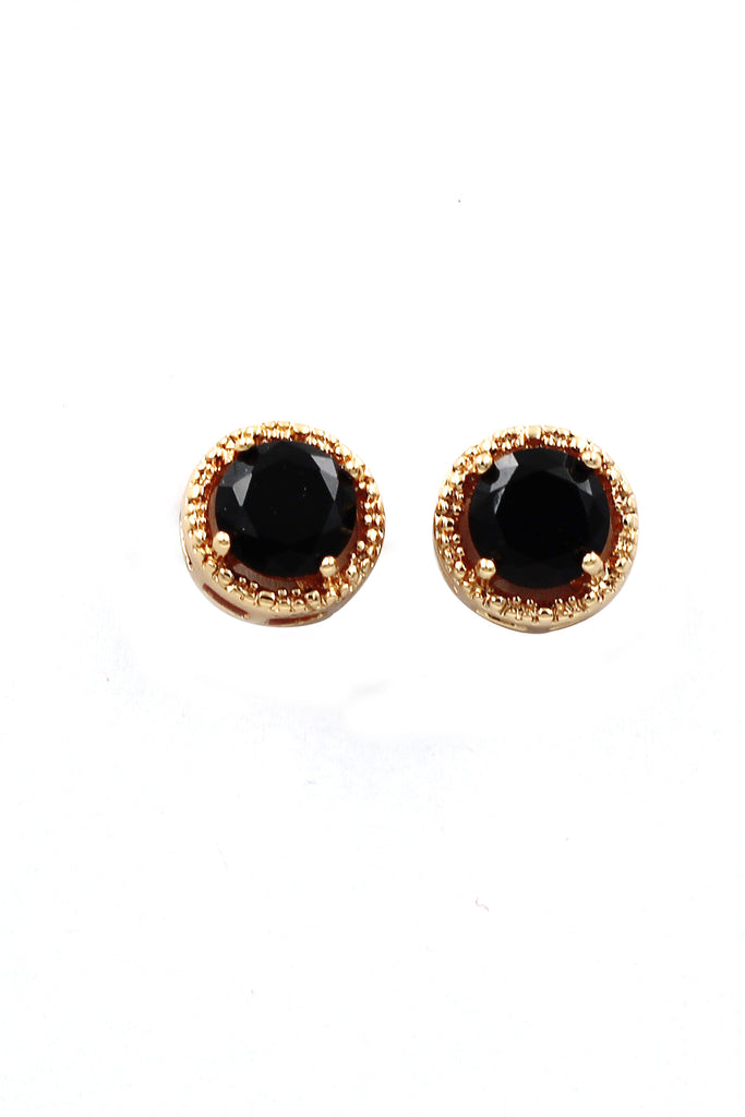 golden four-claw crystal earrings