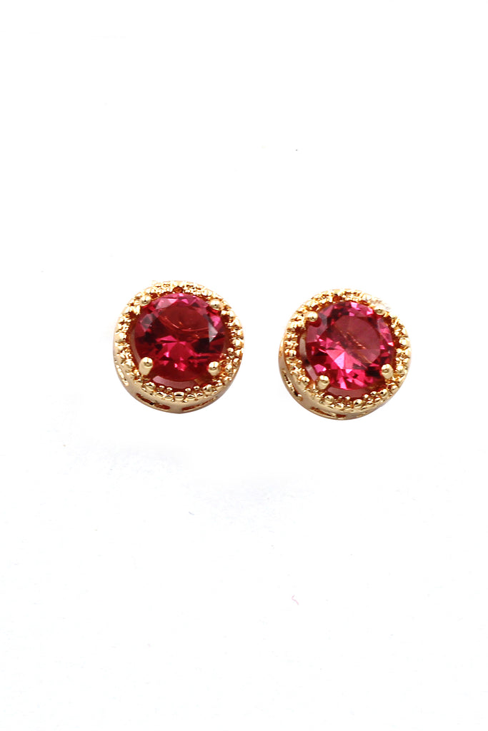 golden four-claw crystal earrings