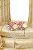 bright crystal beetle flower earrings
