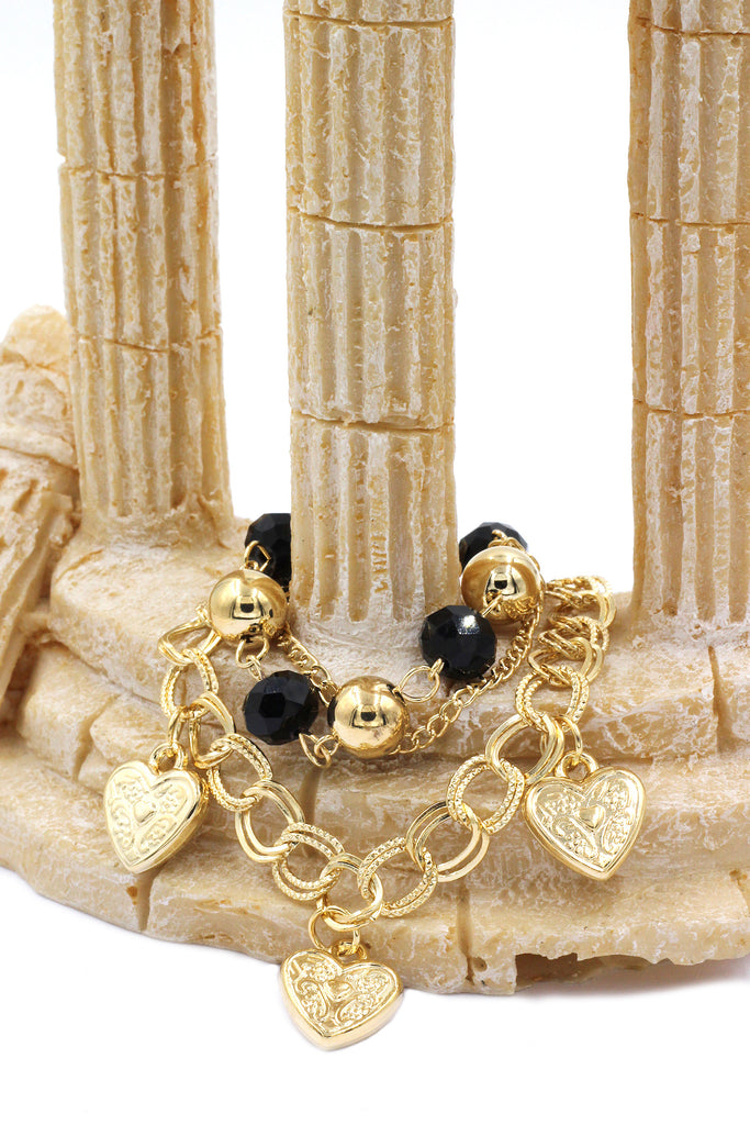 Fashion black crystal love bracelet