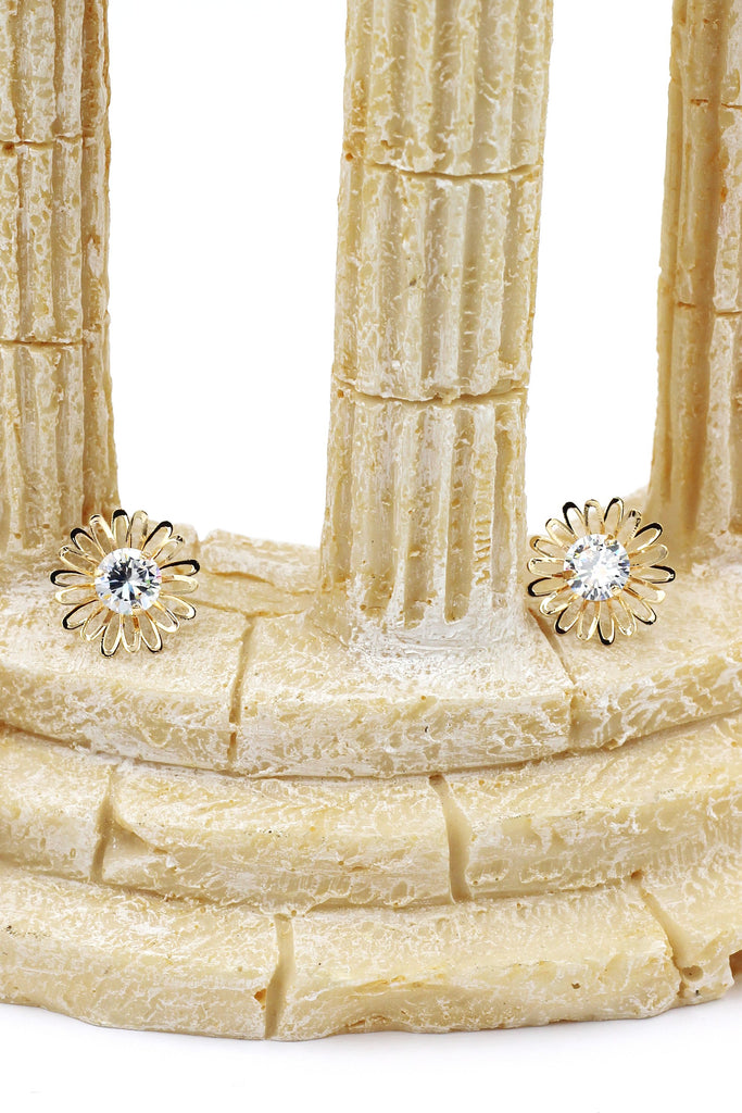 Fashion Daisy Crystal Earrings Necklace Set