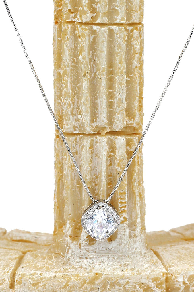 silver small square crystal set