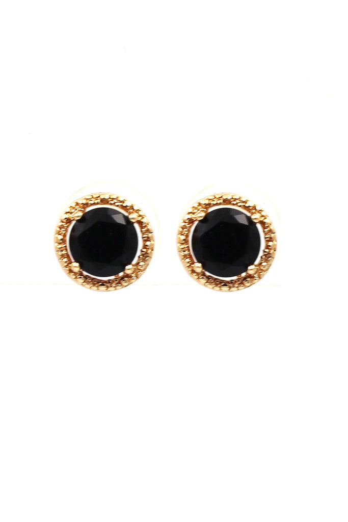golden four-claw crystal earrings