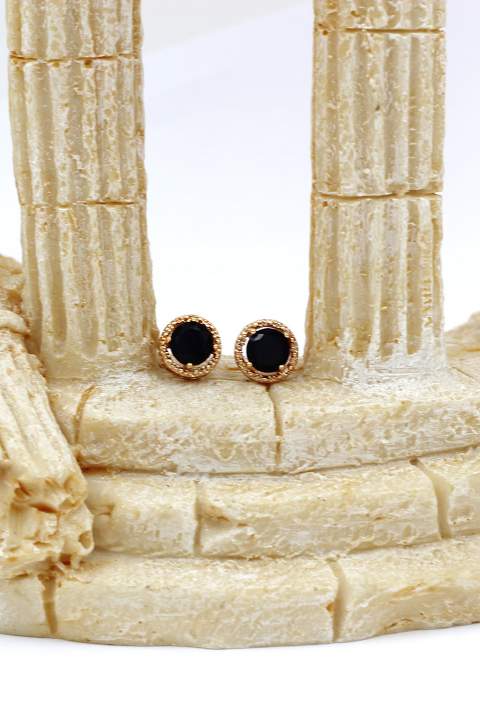 golden four-claw crystal earrings