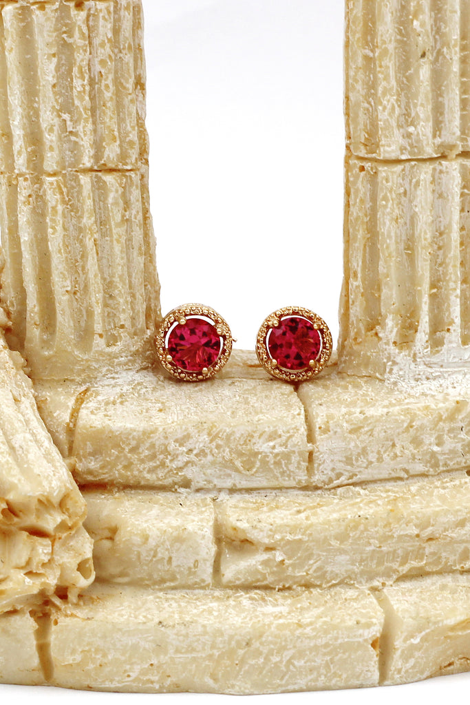 golden four-claw crystal earrings