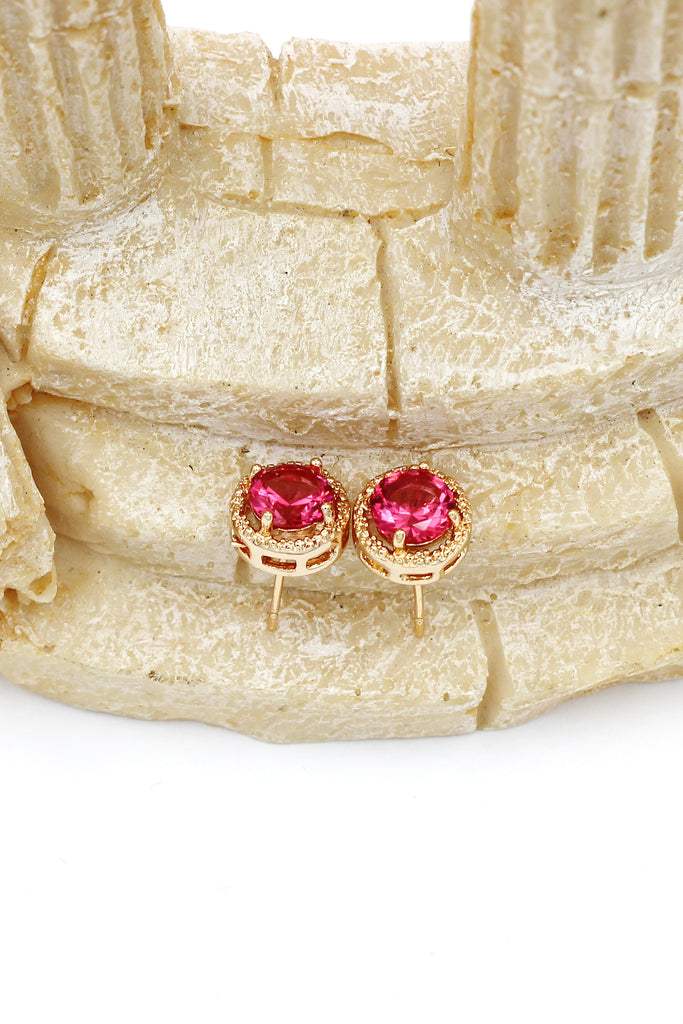 golden four-claw crystal earrings
