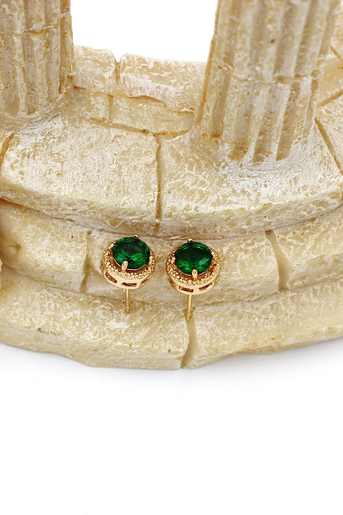 fashion gold four-claw crystal earrings necklace set