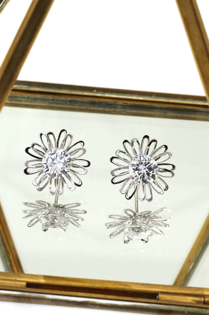 Fashion Daisy Crystal Earrings Necklace Set