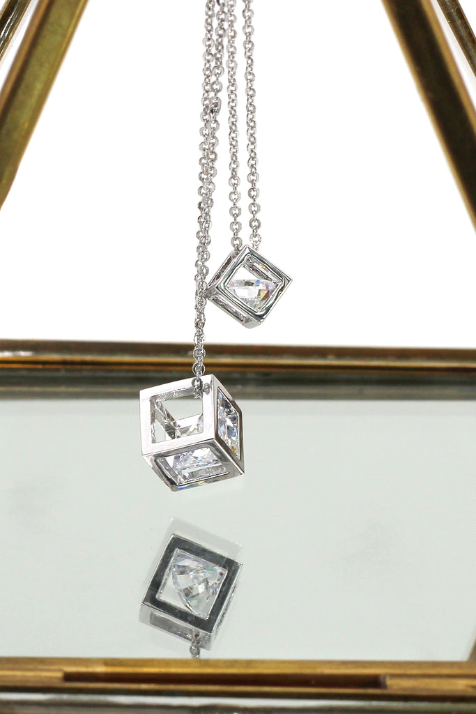 duplexes cubic crystal necklace