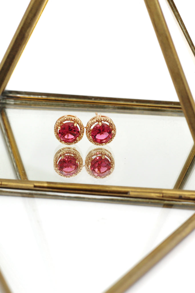 golden four-claw crystal earrings