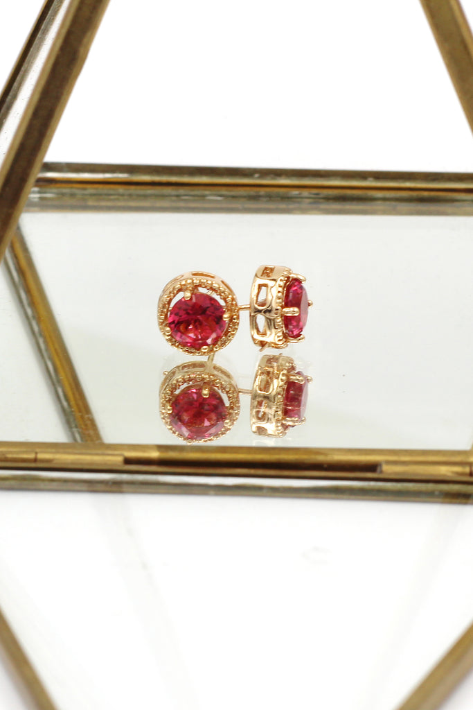 golden four-claw crystal earrings