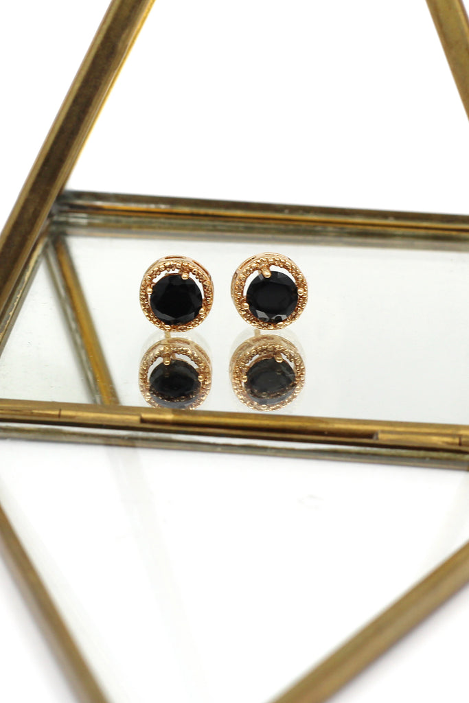 golden four-claw crystal earrings