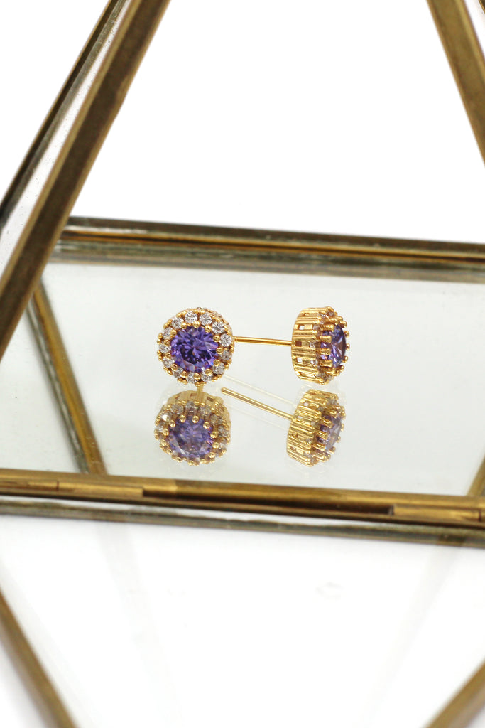 fashion gold shiny crystal earrings