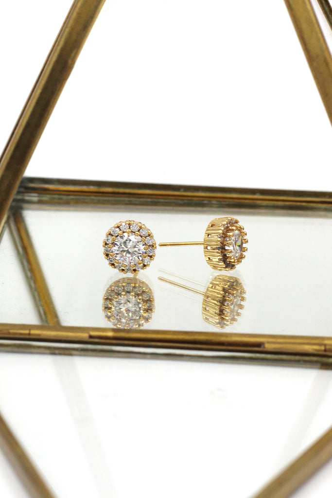 fashion gold shiny crystal earrings