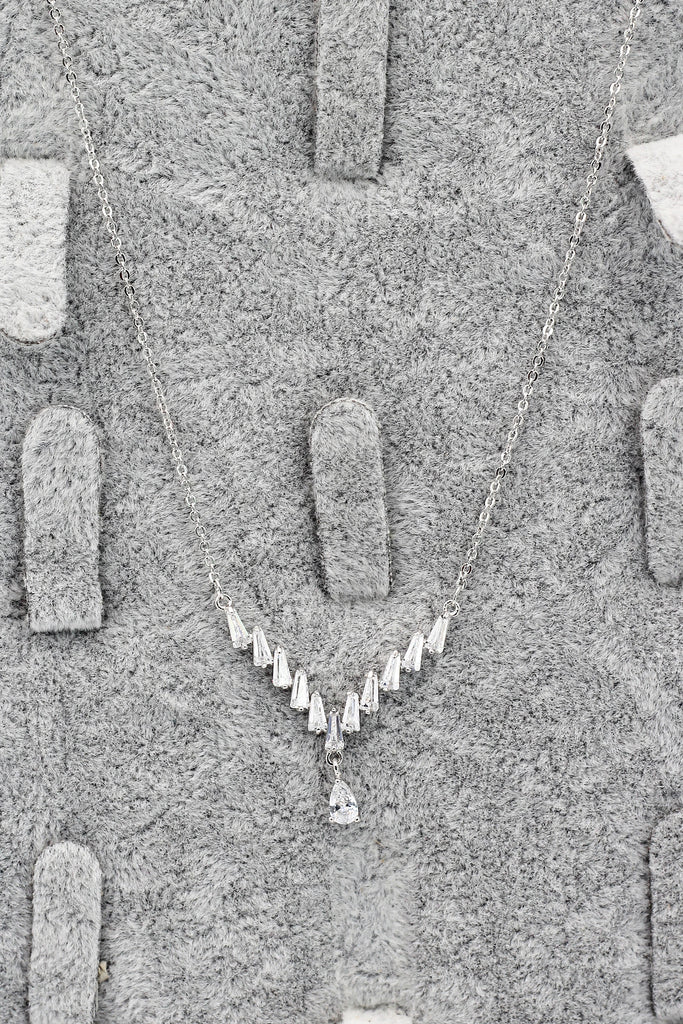 small pendant crystal necklace ring set