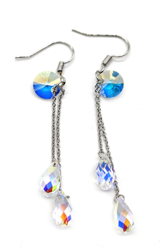 crystal wire earrings