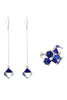 blue crystal pendant earrings ring set