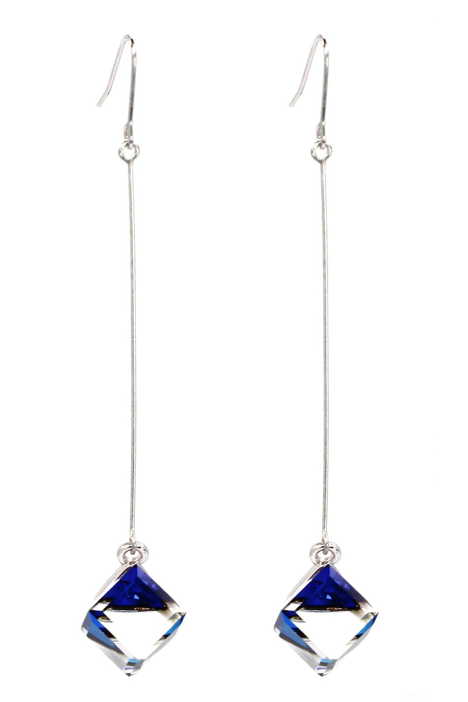 blue necklace earrings ring trio