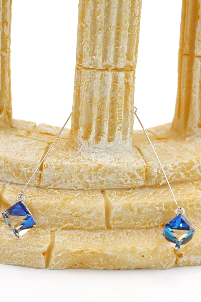 blue crystal pendant earrings ring set