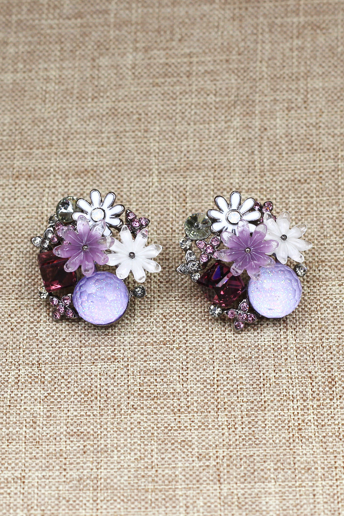 lovely crystal flower earrings