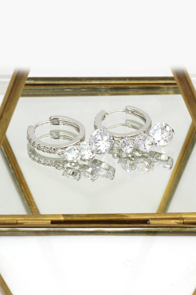 fashion shiny pendant crystal earrings