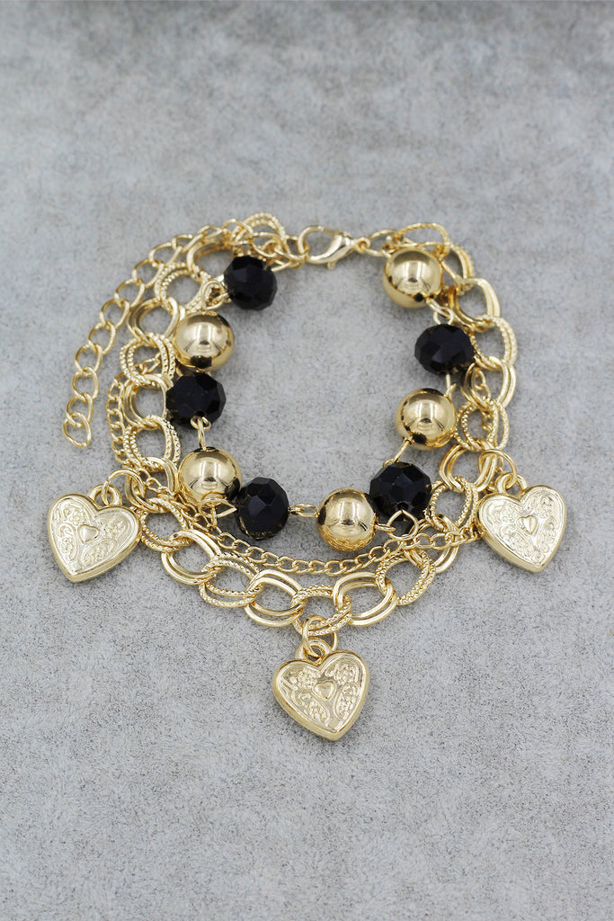 Fashion black crystal love bracelet