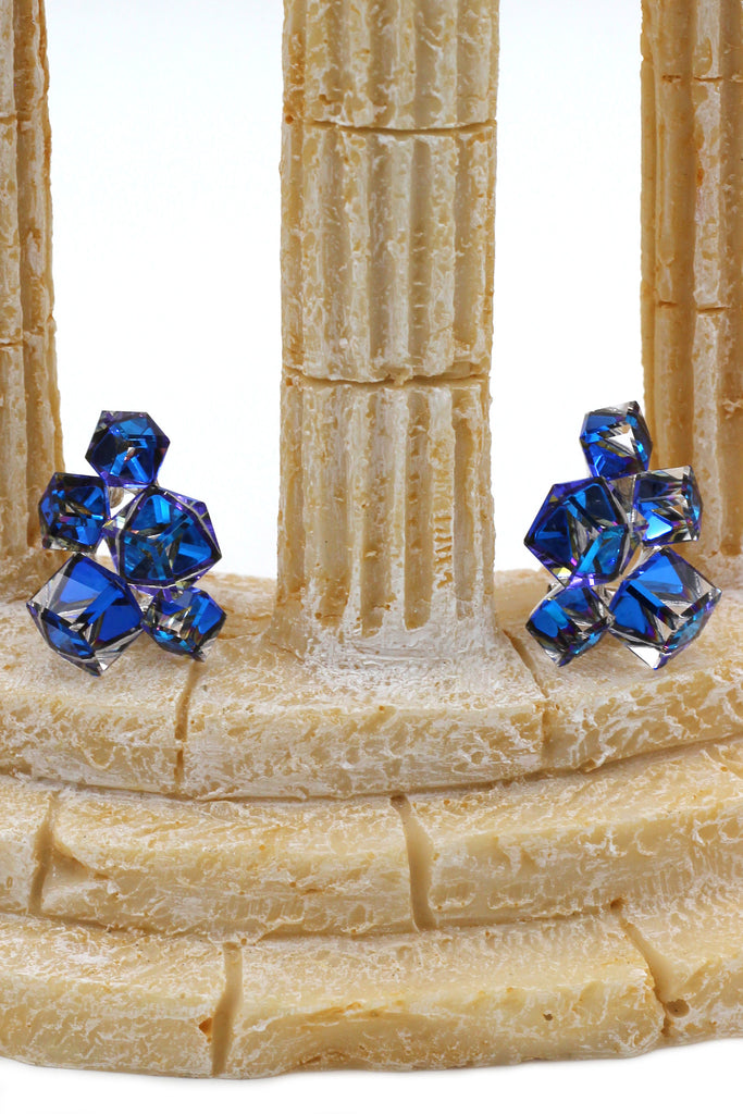 cube crystal earrings