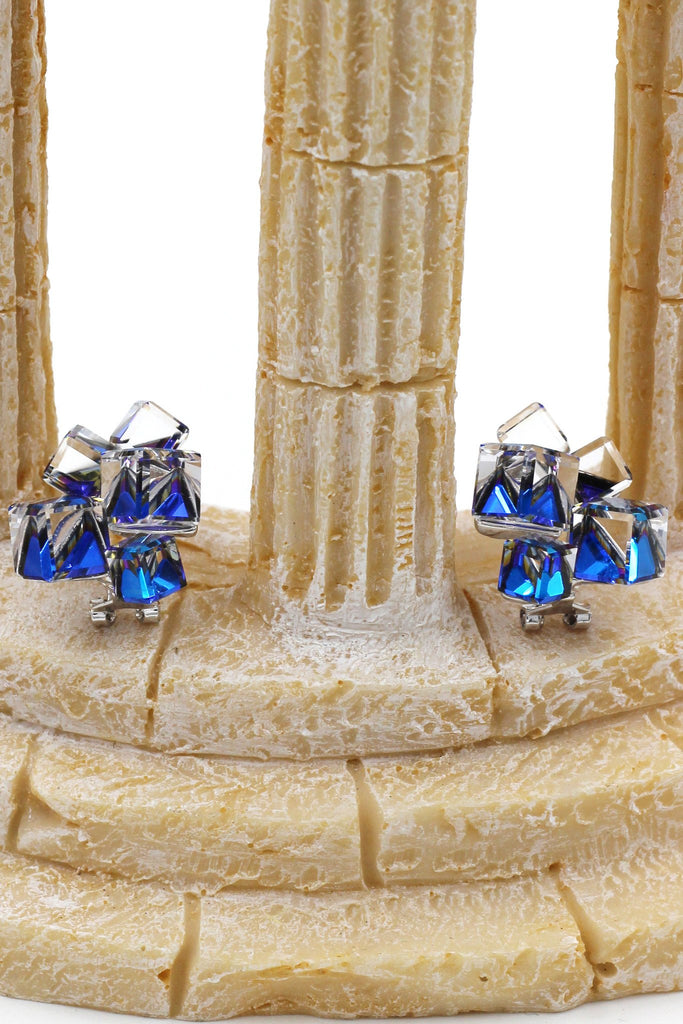 blue crystal earrings necklace set