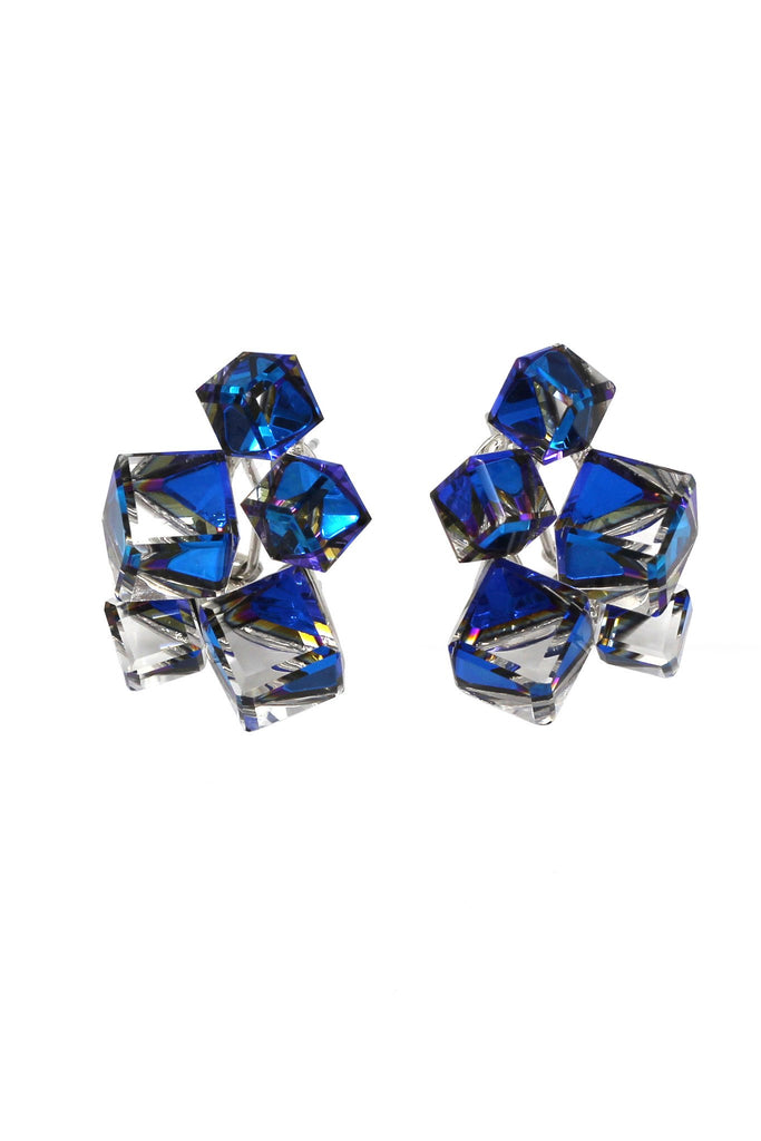 blue crystal ring earrings set