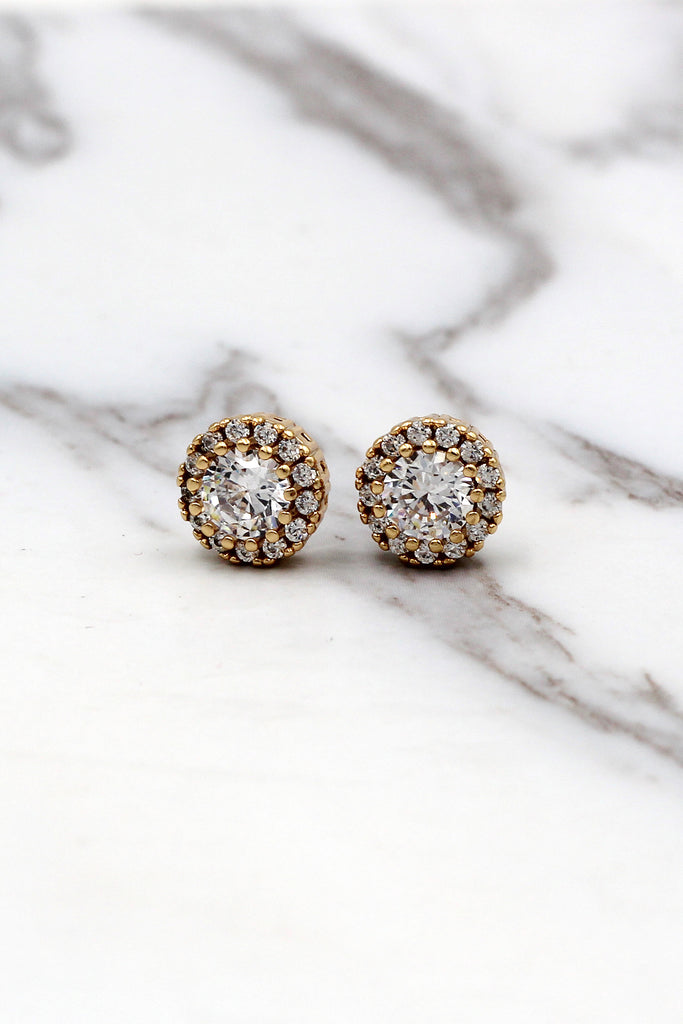 fashion gold shiny crystal earrings