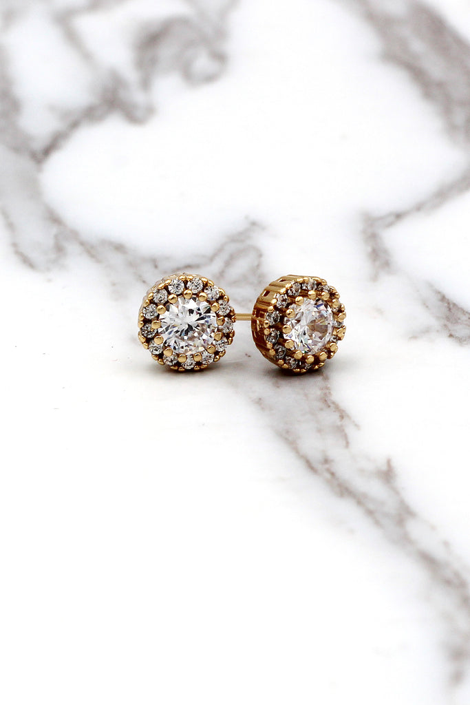 fashion gold shiny crystal earrings