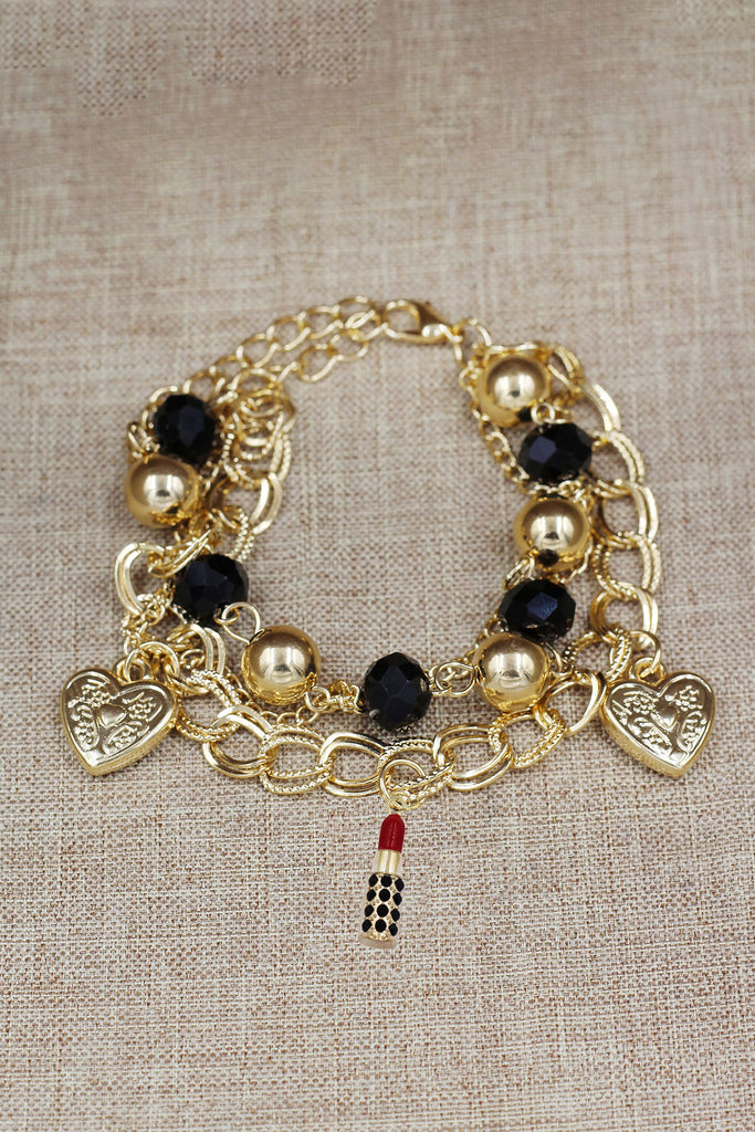 fashion lipstick handbag bracelet