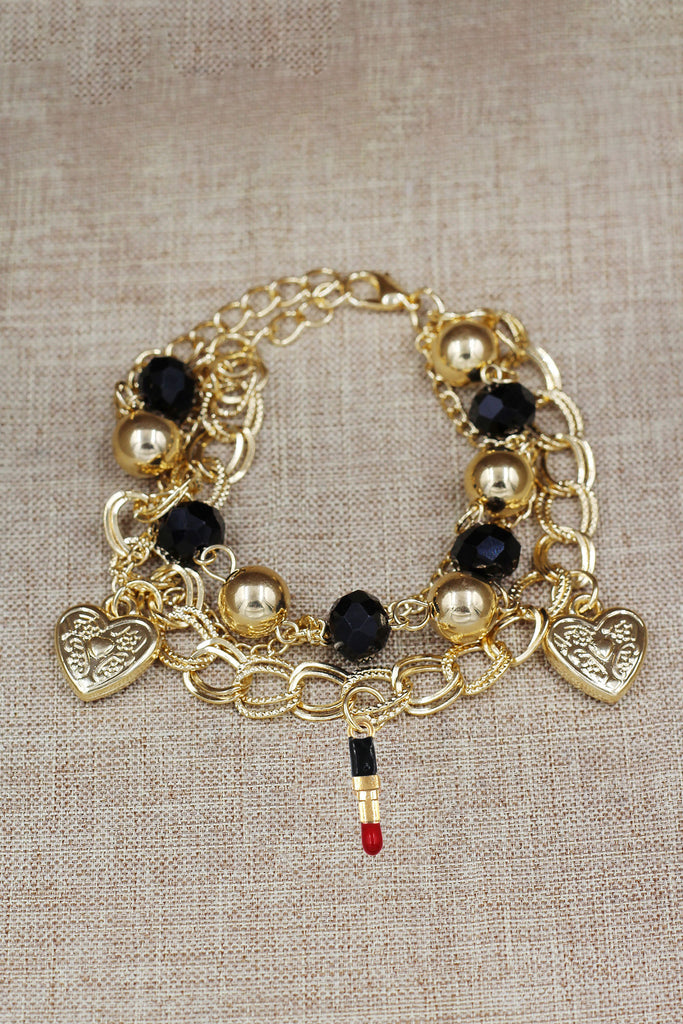 fashion lipstick handbag bracelet