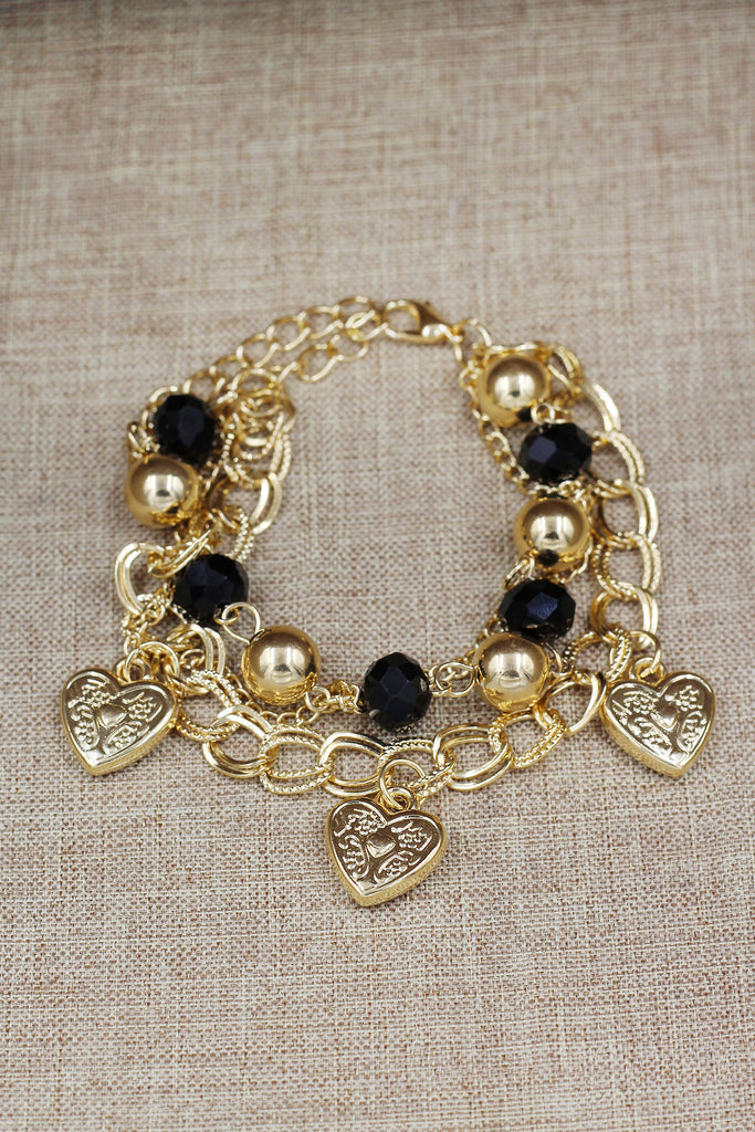 Fashion black crystal love bracelet