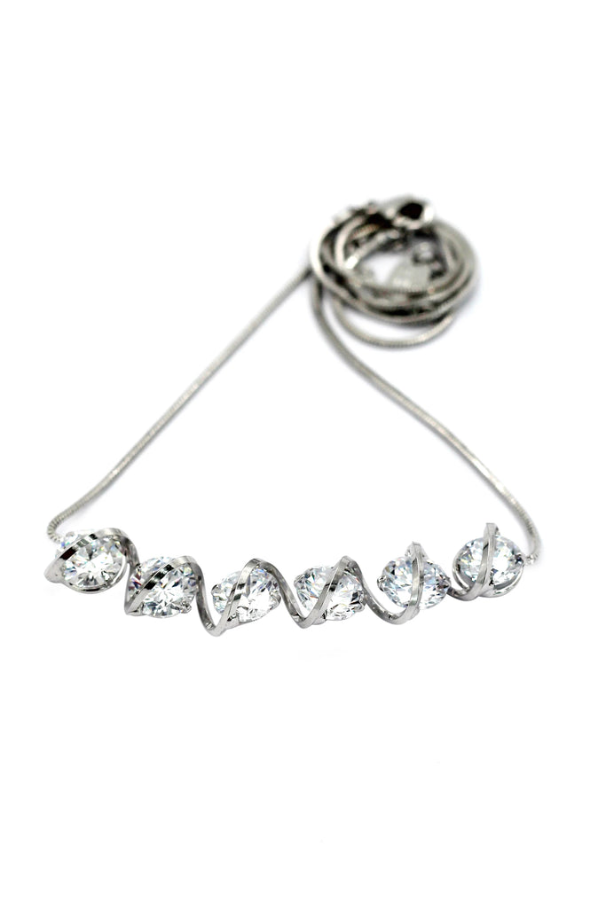 simple shiny crystal earrings necklace set