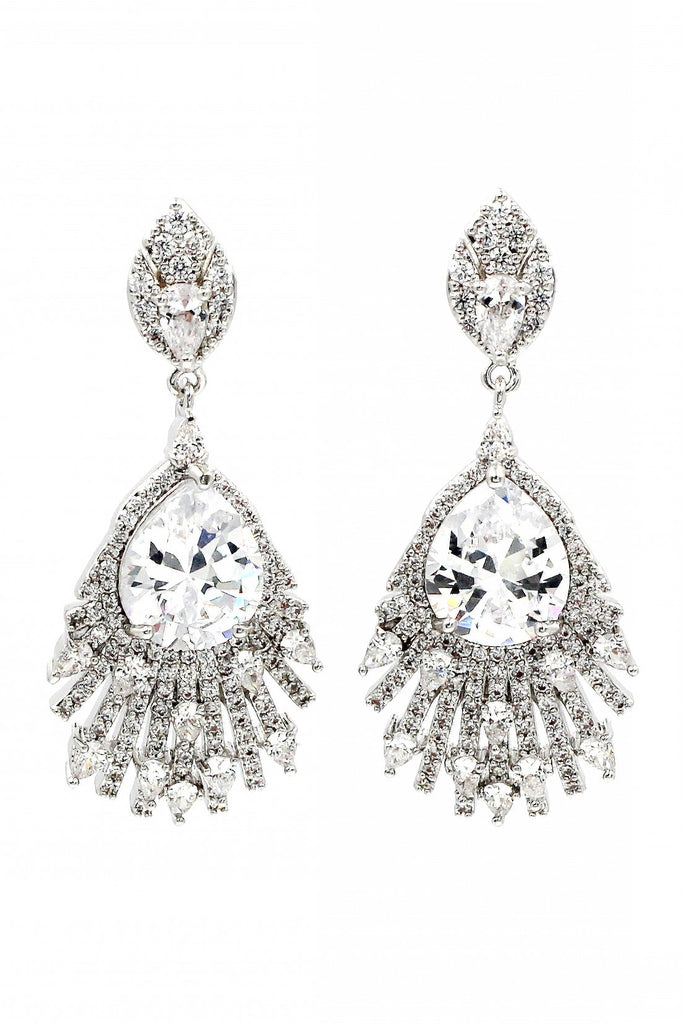 fashion inlaid crystal earring necklace set