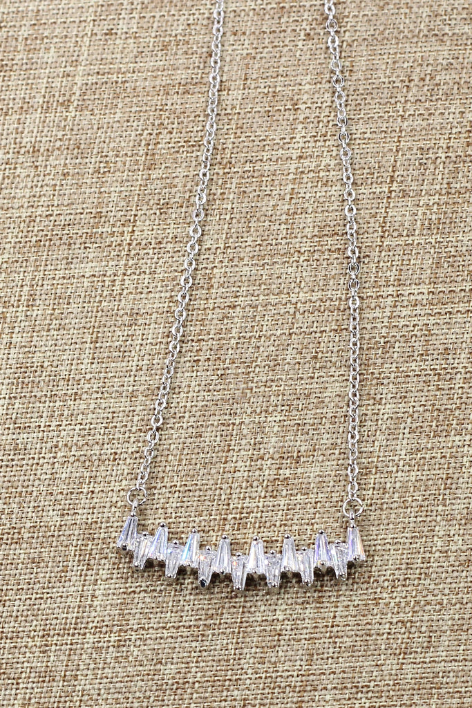 Double row crystal ring necklace set