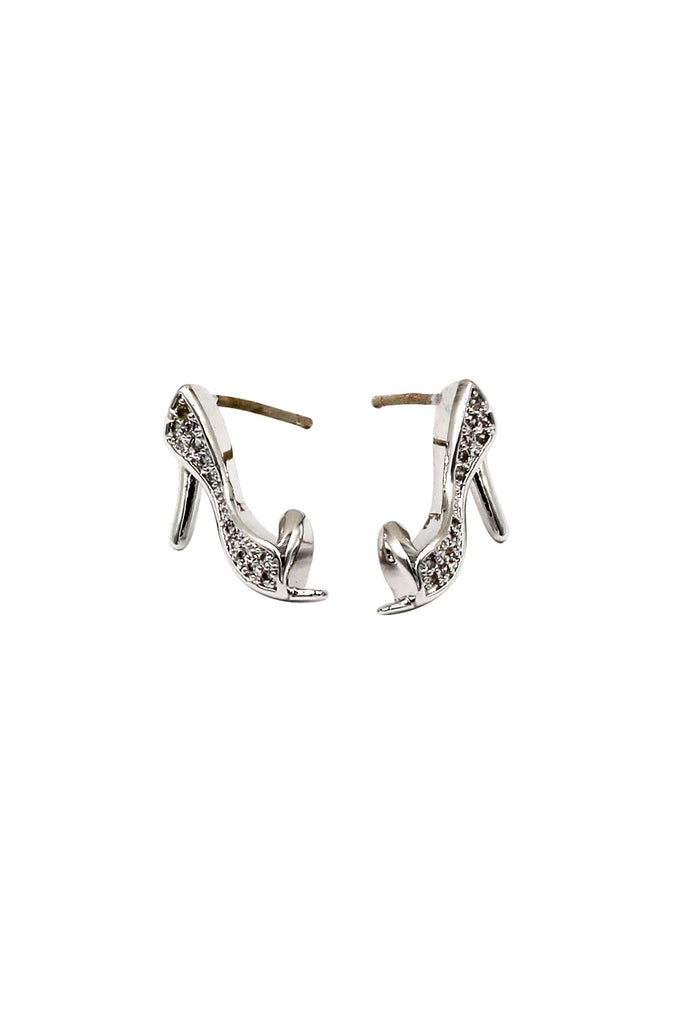 mini heeled shoes crystal earrings